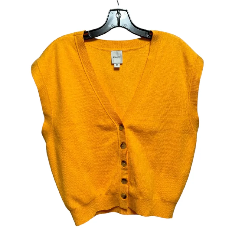 Slouchy Cardigan Sweater Vest By Maeve In Orange, Size: S