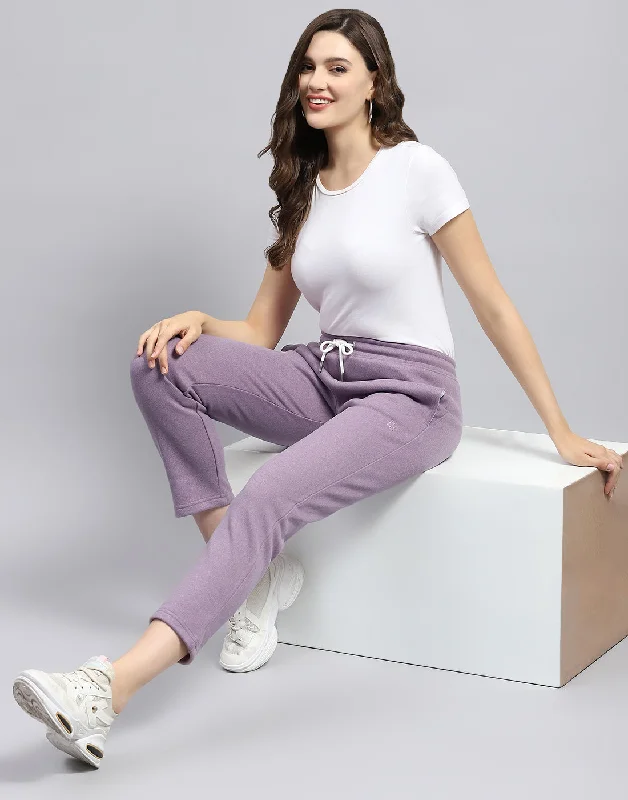 Affordable Fashion Clothing For Women Contemporary Fashion Sale Women Purple Solid Regular Fit Winter Lower