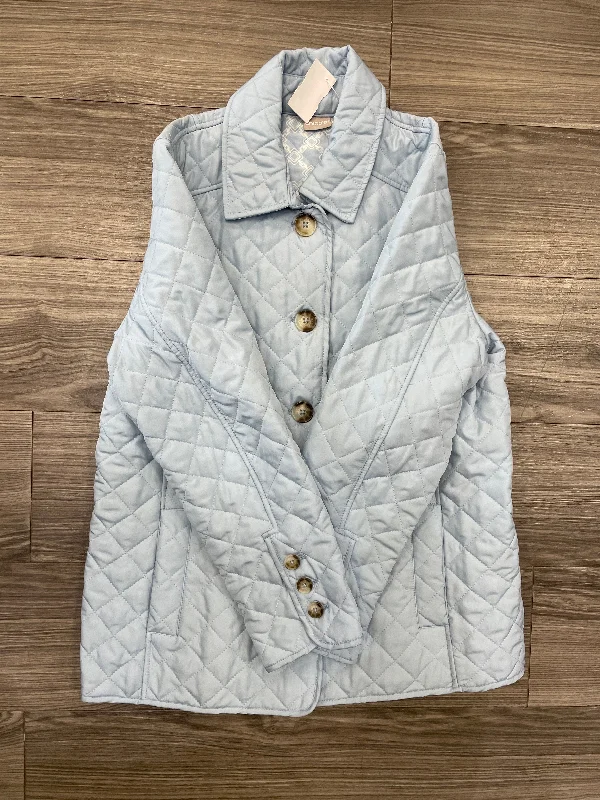 Jacket Puffer & Quilted By Chicos In Blue, Size: M