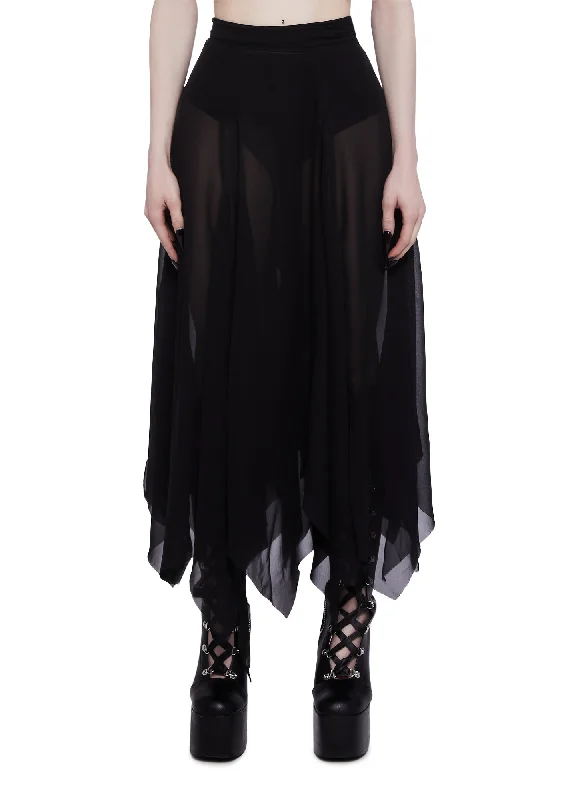 Women's Vintage Garments Contemporary Fashion Sale Brooding Shadows Chiffon Skirt