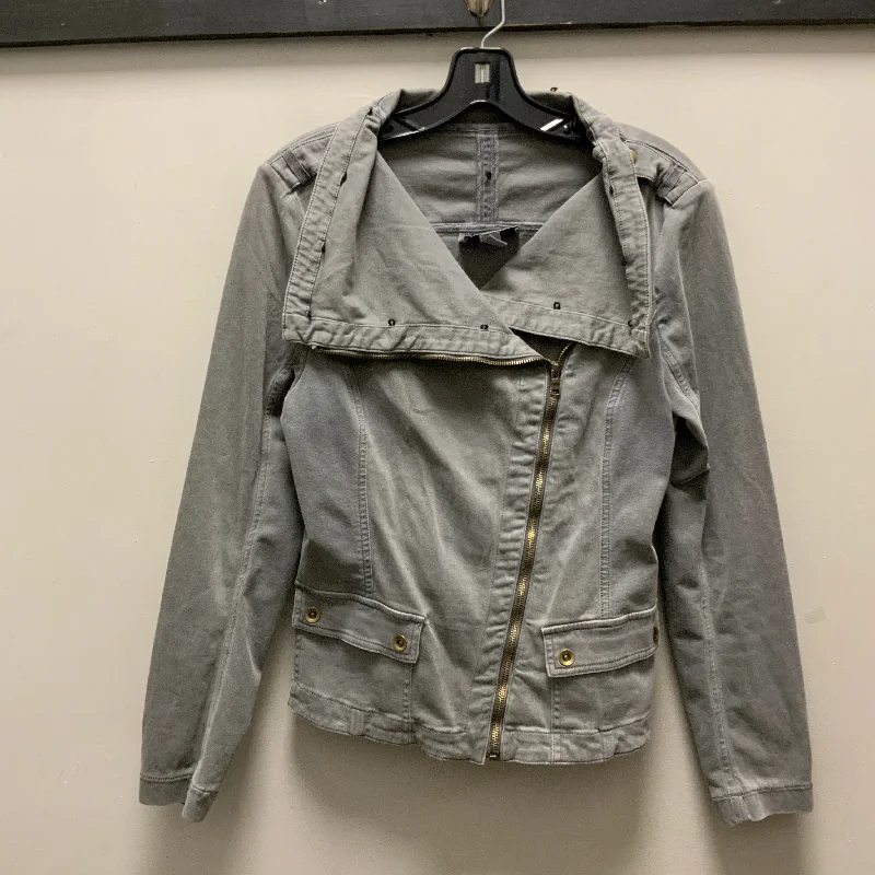 Jacket Moto By Marrakech In Grey, Size: S