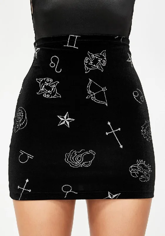 Casual Outfit For Women Seasonal Clearance Astro Glitter Kimmy Velvet Skirt