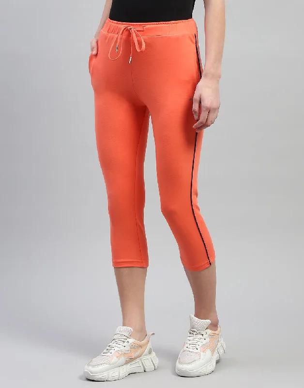 Vintage-Inspired Garments Effortless Style, Endless Impact Women Orange Solid Regular Fit Capri