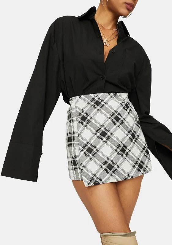 Affordable Luxury Women's Garments Unbeatable Prices Ladder Of Success Plaid Skort