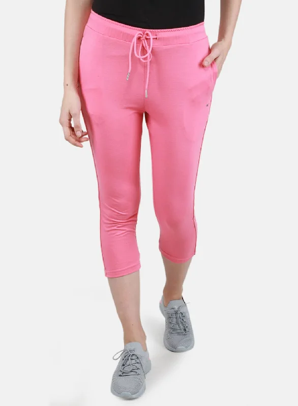 Women's Clothing Apparel Spring Fashion Women Pink Solid Capri