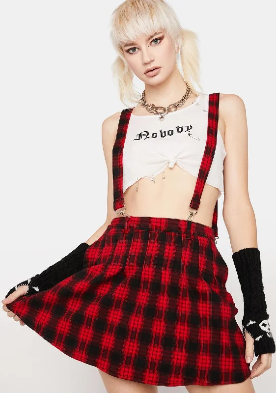 Chic Clothes For Women Chic And Edgy Miss Anarchy Plaid Overall Skirt