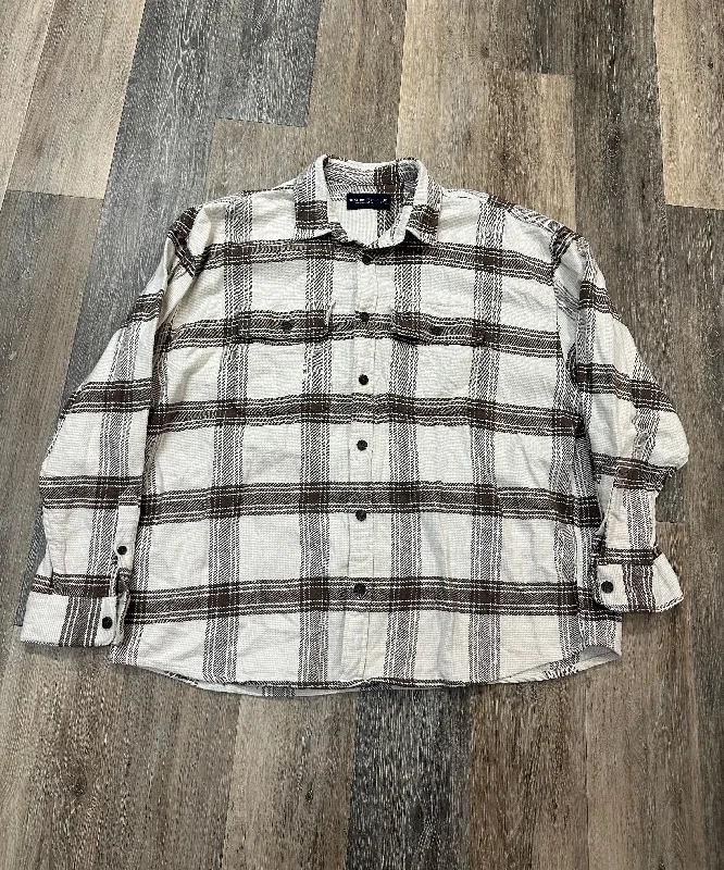 Jacket Shirt By Abercrombie And Fitch In Plaid Pattern, Size: Xxl