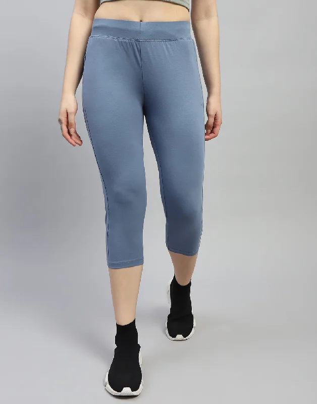 Women's Luxury Attire Gift Ideas Women Grey Solid Regular Fit Capri