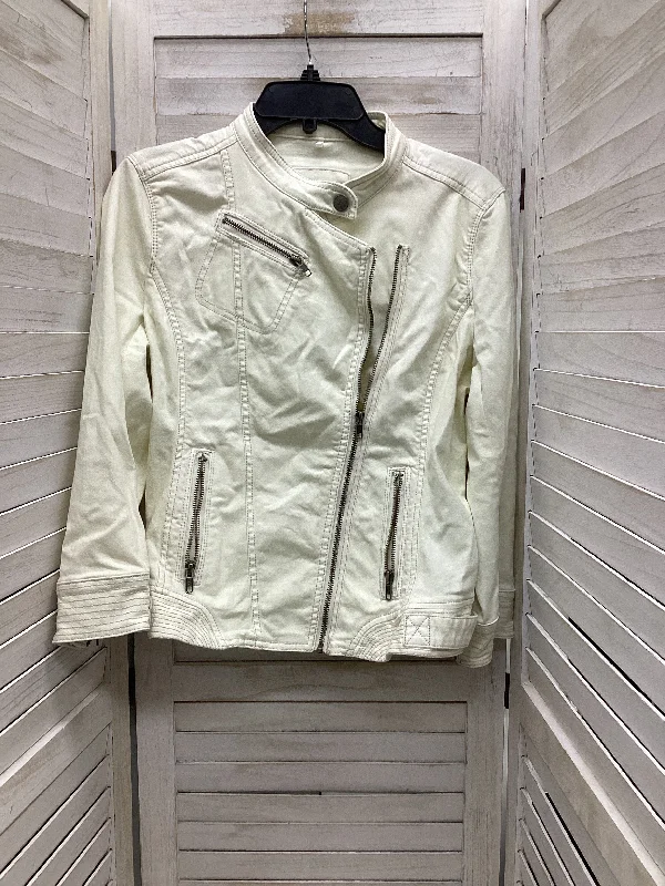 Jacket Denim By Loft In White, Size: 8