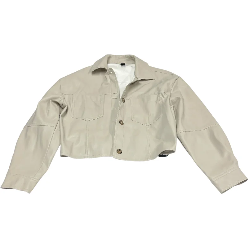 Jacket Shirt By Forever 21 In Beige, Size: S