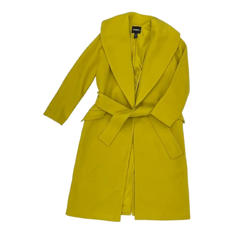 Coat Trench Coat By Express In Chartreuse, Size:S