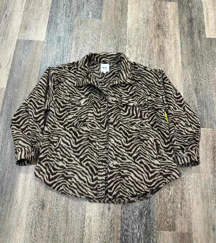 Jacket Shirt By Le Lis In Animal Print, Size: M