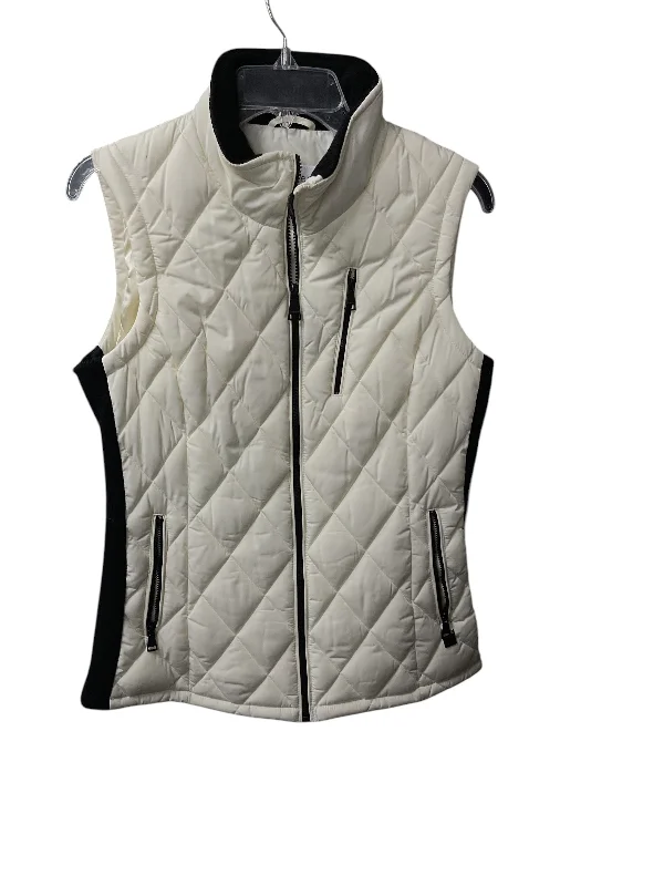 Vest Puffer & Quilted By Calvin Klein In Ivory, Size: S