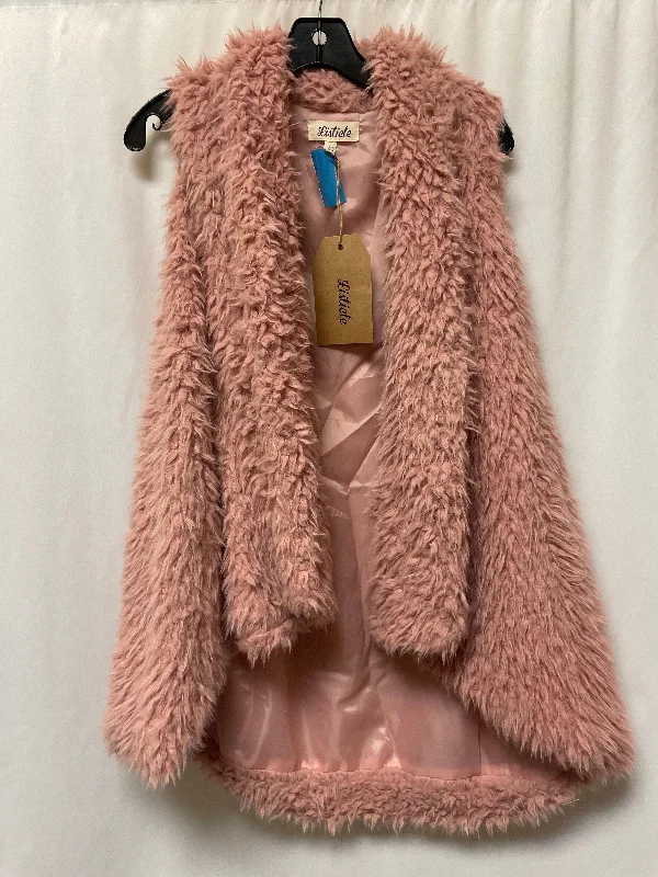 Vest Faux Fur & Sherpa By Listicle In Pink, Size: L