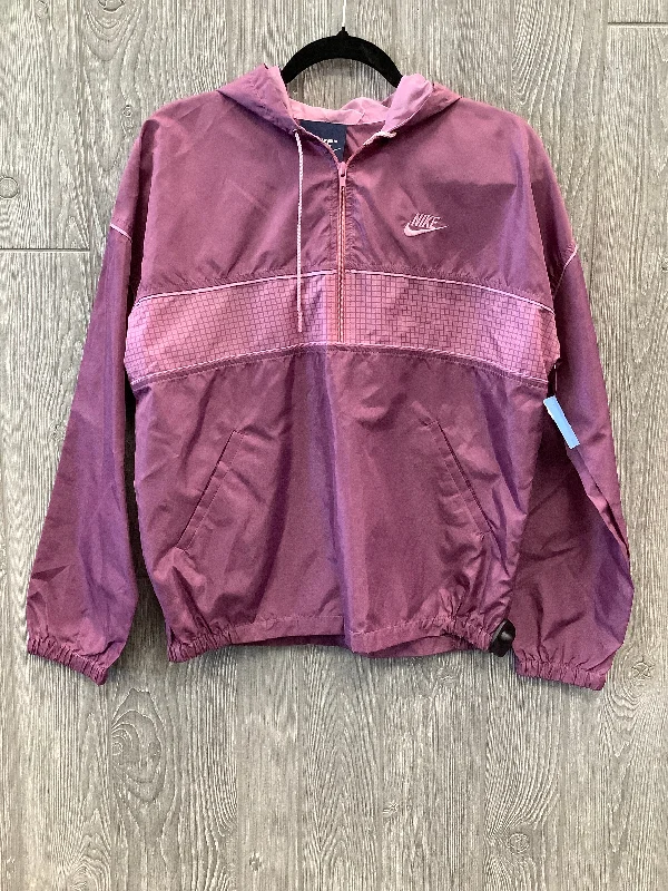 Jacket Windbreaker By Nike In Purple, Size: L