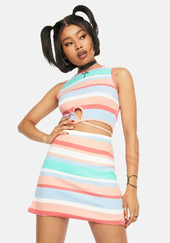 Women's Activewear Garments Quick Grab Deals First To Know Striped Bodycon Mini Skirt