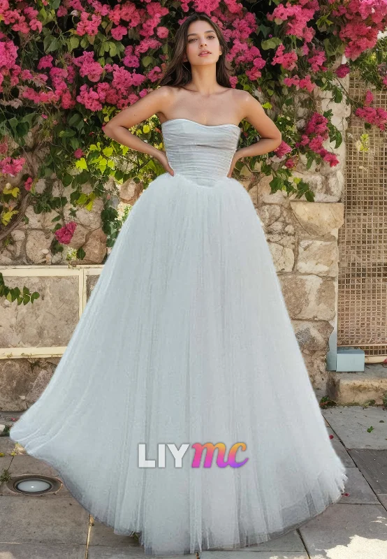 Women's Clothing For Casual Outings Seasonal Trends Sweetheart Sleeveless Tulle Ball Gown A-Line Wedding Dress