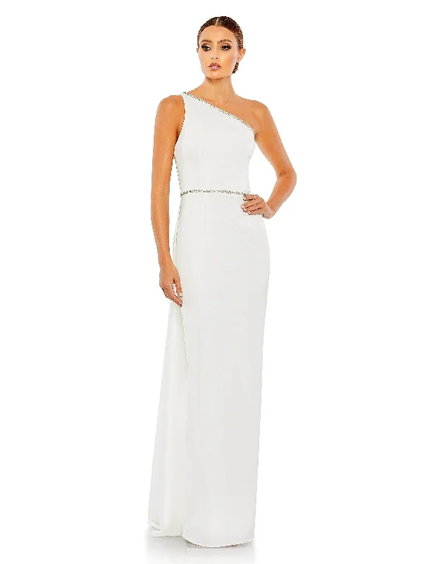 Women's Everyday Apparel Huge Markdowns Mac Duggal 49564 Long One Shoulder Wedding Gown