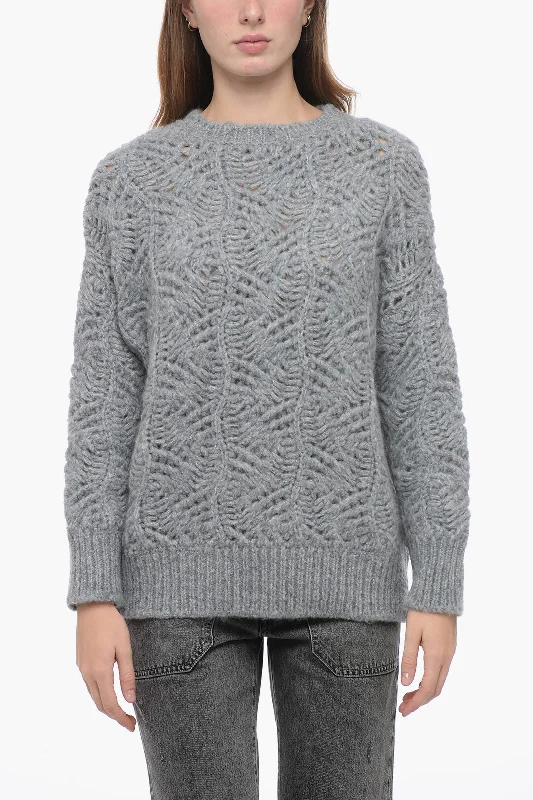 Women's Clothing For Work Fall Sale, Prices Drop Gentryportofino Fleecy Effect Pullover with Openwork Motif