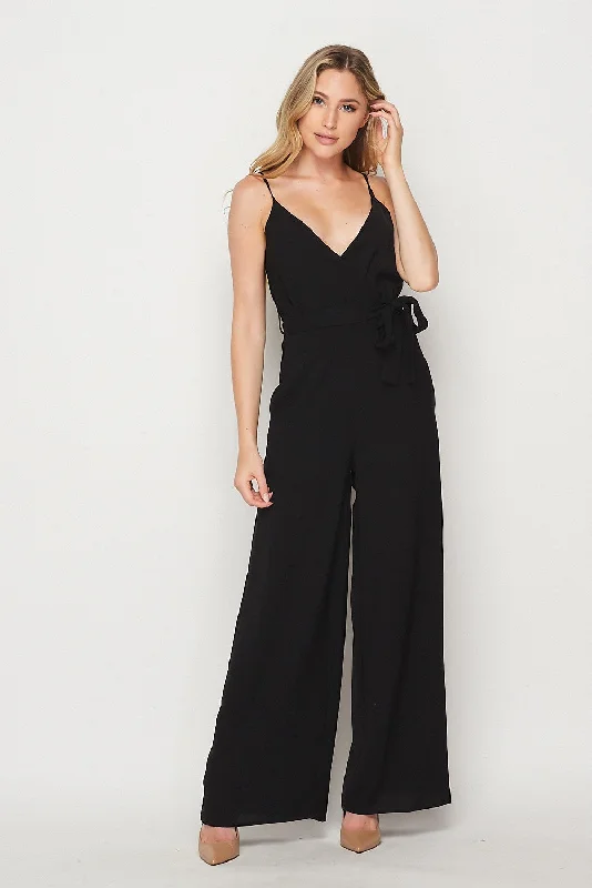 Women's Casual Apparel For Weekends Contemporary Chic Promotions Jumpsuit with Pocket | Black