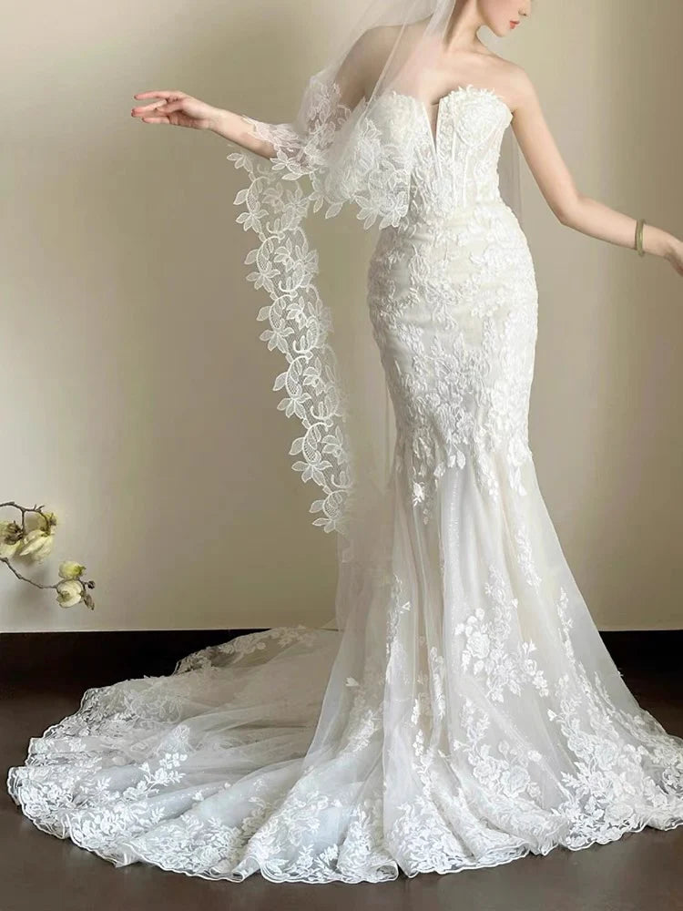 Women's Resort Attire Big Discounts Wedding Dress Sweetheart Mermaid Cultivate oneself Lace Elegant Dignified Formal Dresses