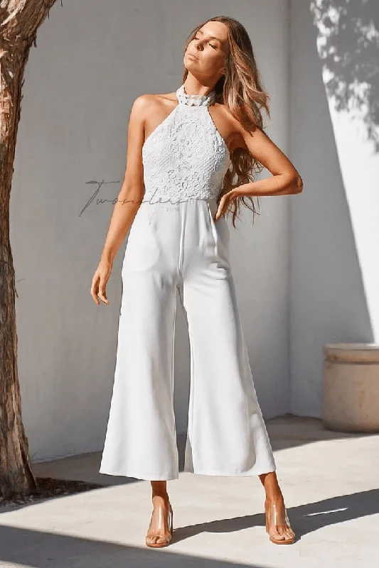 Women's Chic Outfit Forward Trendsetter Bree Jumpsuit - White