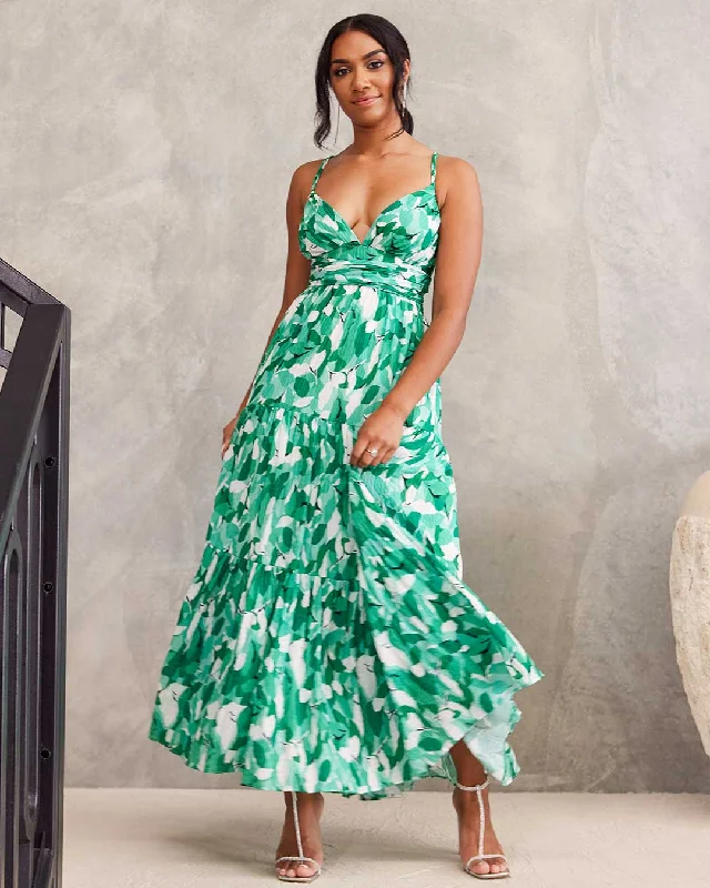 Women's Casual Wear Outfit Casual Yet Chic Sales Verona Maxi Print Dress - Green