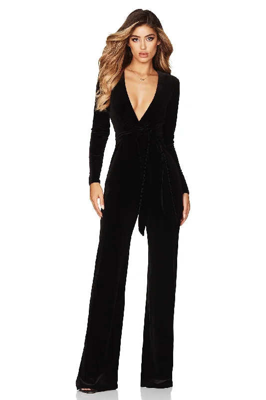 Women's Contemporary Clothing Huge Markdowns Nookie Vamp Velvet Jumpsuit - Black