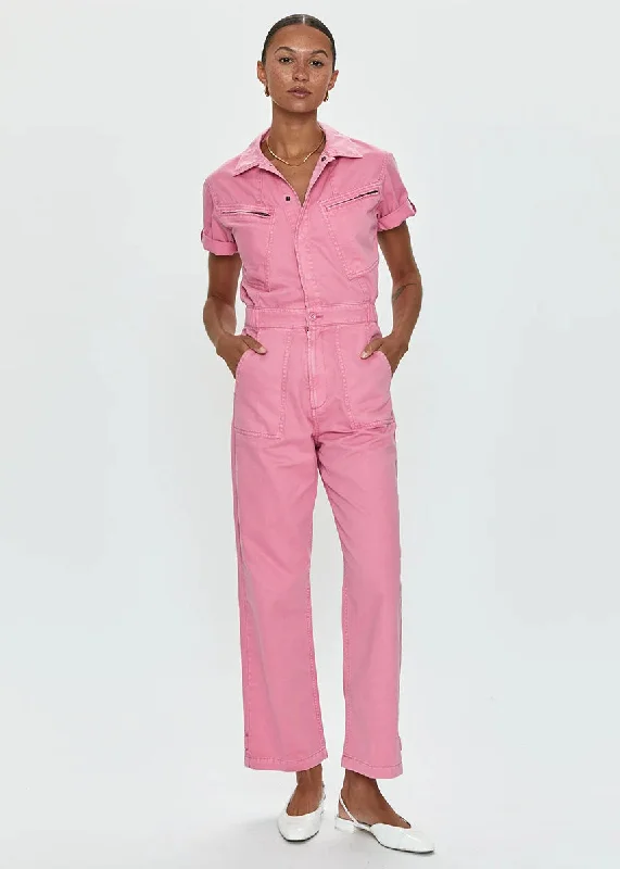 Women's Cozy Winter Attire Limited Stock, Big Sale Campbell Aviator Jumpsuit - Peony Pink