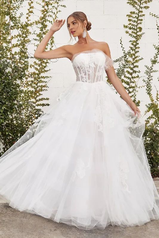 Comfortable Lounge Clothing Limited Styles White Strapless Enchanting Corset Wedding Dress Tulle Long Dress