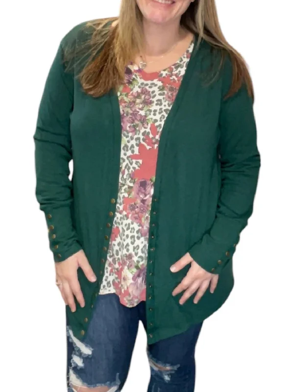 Women's Night-Out Clothes Break Fashion Norms Holly Snap Cardigan In Green