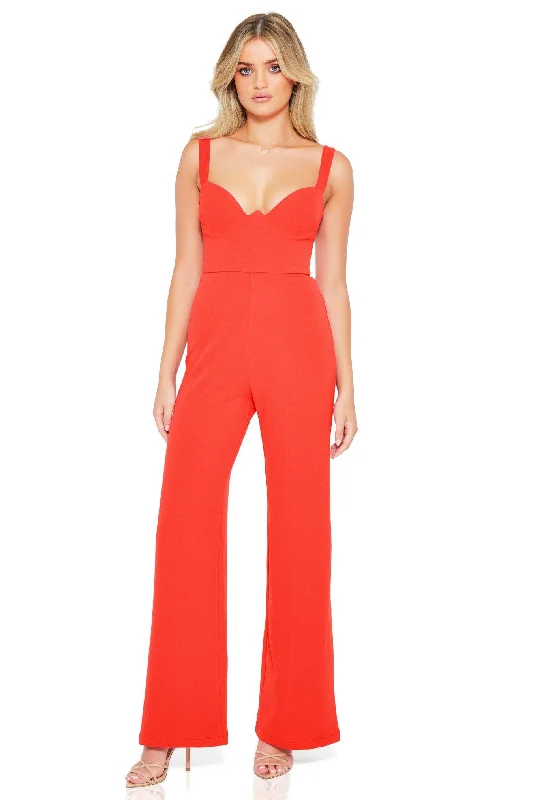 Plus-Size Women's Garments Style Upgrade Nookie Romance Jumpsuit - Red