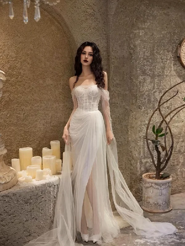 Casual Attire For Women Limited Time Special Offer Wedding Dress Off The Shoulder A Line Beaded Tulle Luxury Formal Dresses