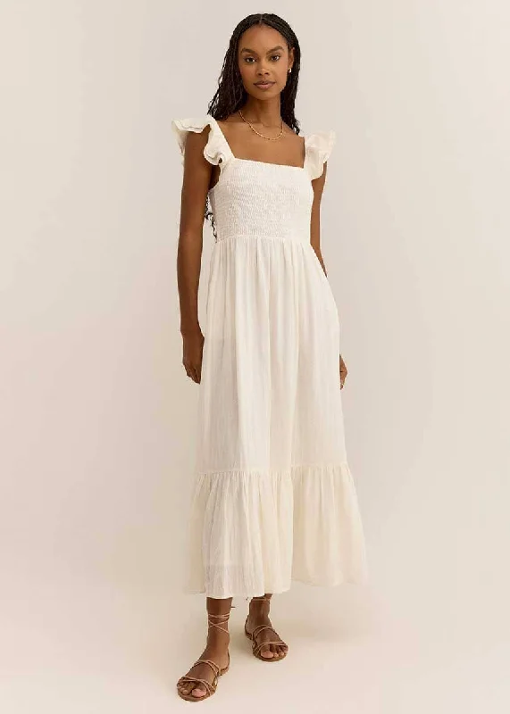 Women's Luxury Garments Style Revolution Calypso Midi Dress - Off White