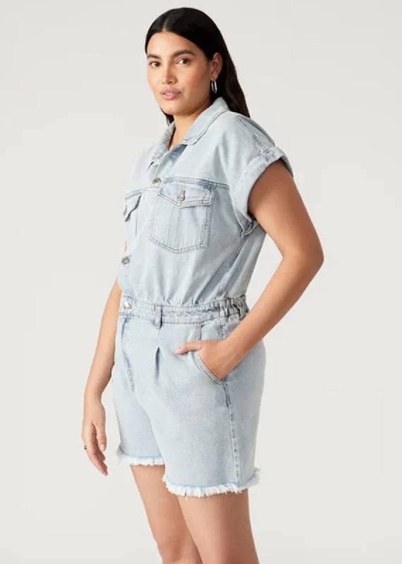 Women's Transitional Garments Effortless Style, Endless Impact Calliope Romper - Stone Wash Blue