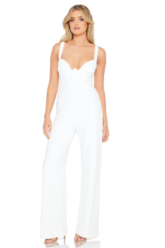 Women's Elegant Garments Chic Styles Nookie Romance Jumpsuit - White