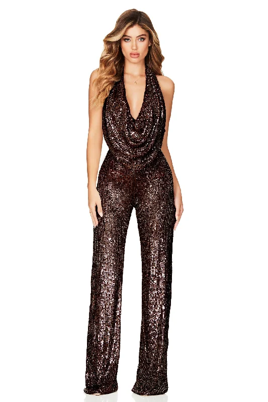 Women's Office Attire Unleash Your Fashion Nookie Fantasy Jumpsuit - Chocolate