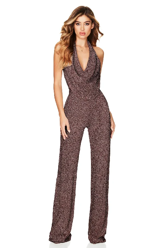 Women's Comfortable Lounge Attire Chic Trend Collection Nookie Dreamlover Jumpsuit - Bronze