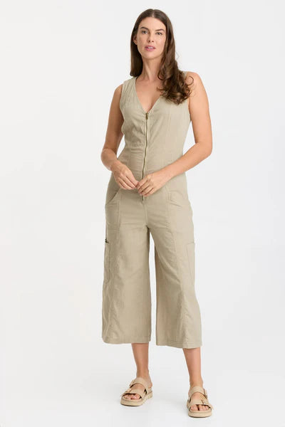 Women's Chic Outerwear Attire Stylish Looks LINEN NORRIS JUMPSUIT