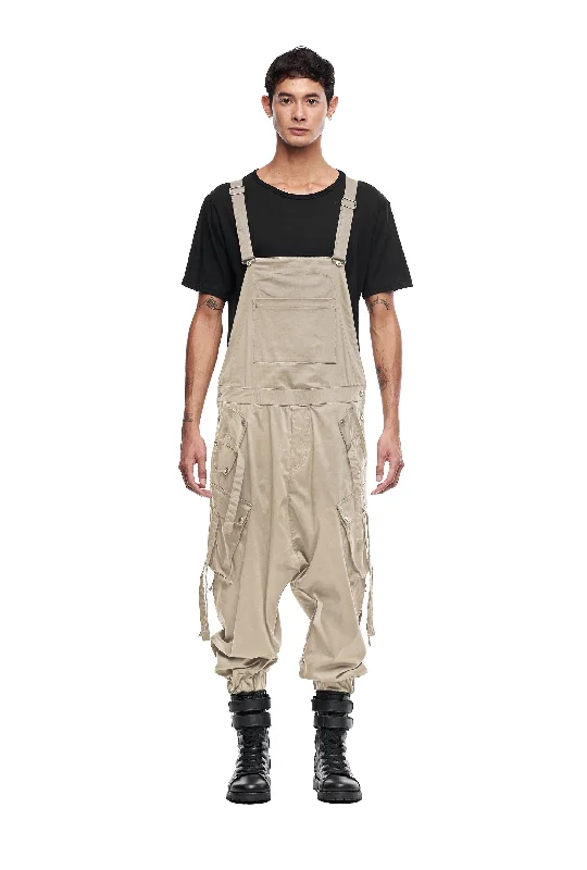 Women's Evening Outfit Chic & Cozy Collection CARGO OVERALLS IN BONE