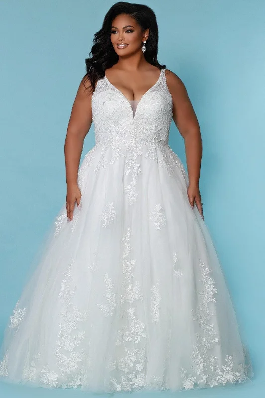 Women's Transitional Attire Discover Now Sydneys Closet SC5274 Long A Line Wedding Dress