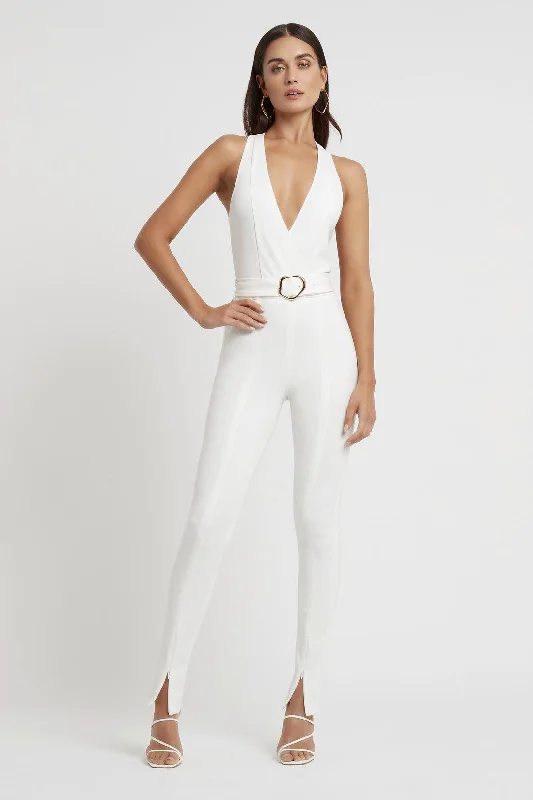 Women's Vintage Clothes Romantic Chic Deals Martina Jumpsuit - White