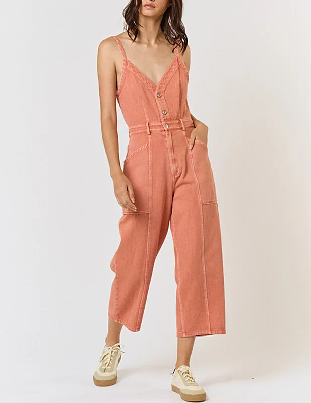 Women's Clothes For Outdoor Events Trendy Looks On Sale Amelia Terracotta Denim Jumpsuit