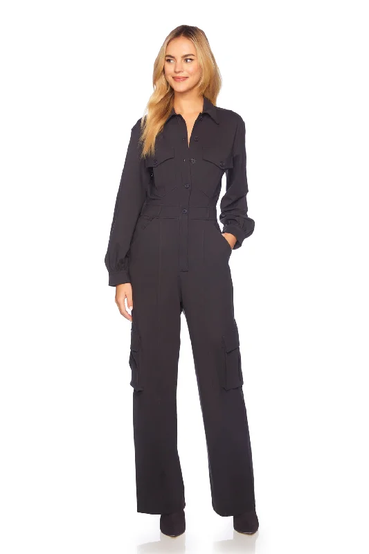 Women's Luxury Attire Style Revolution cargo long sleve jumpsuit