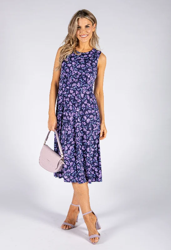 Women's Elegant Outfit Luxury Casual Deals Lilac Mix Floral Dress