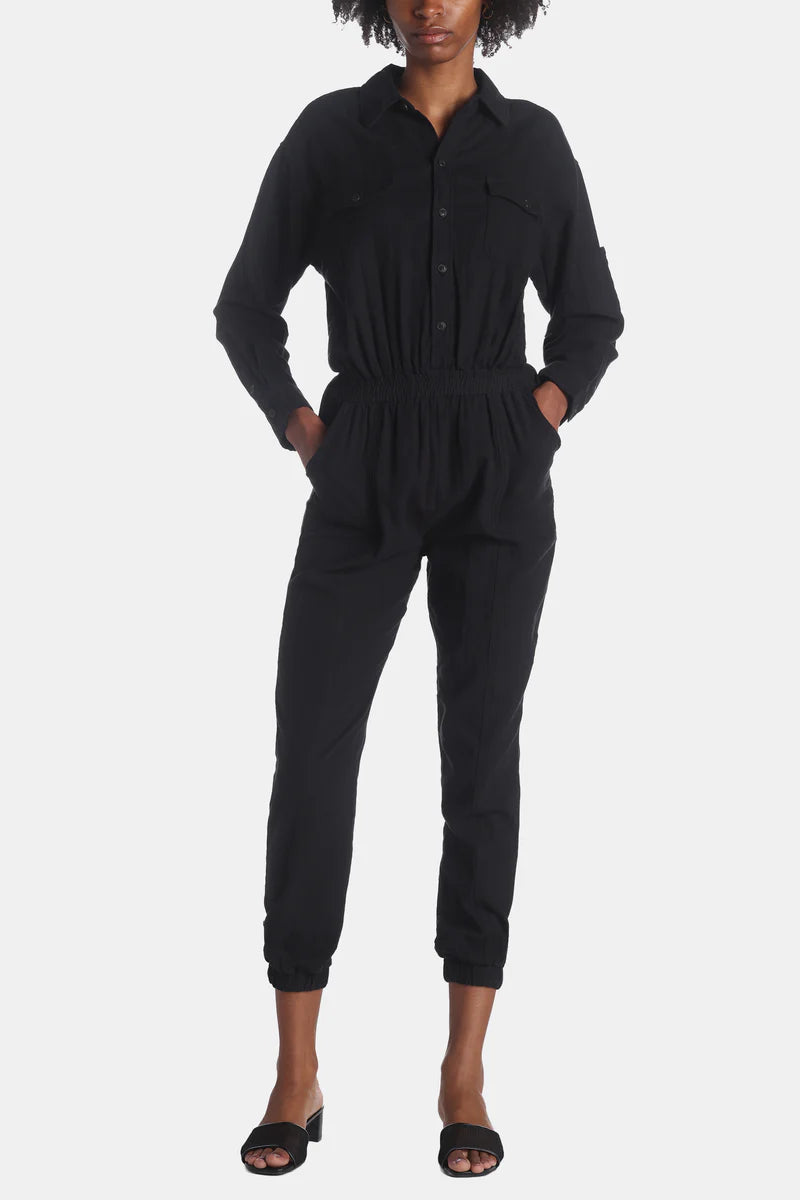 Women's Travel Apparel Chic & Modern Sales Gauze Washed Jumpsuit | Black