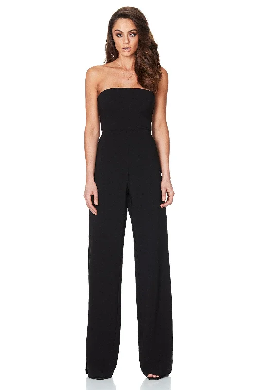 Women's Elegant Evening Outfit Chic Style, Always In Vogue Nookie Glamour Jumpsuit - Black