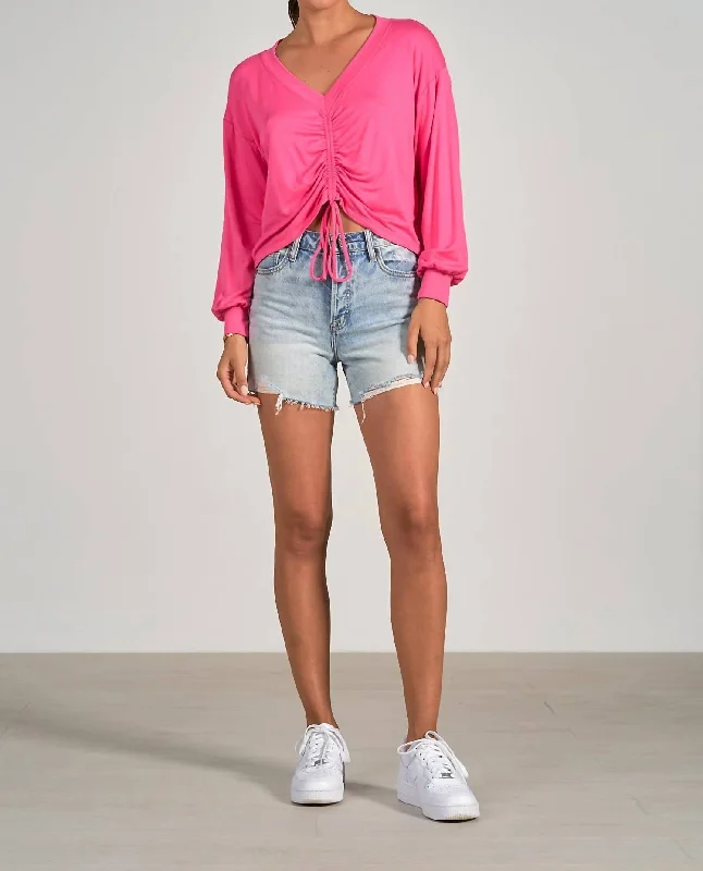 Unbeatable Deals Shirred Front Top In Pink