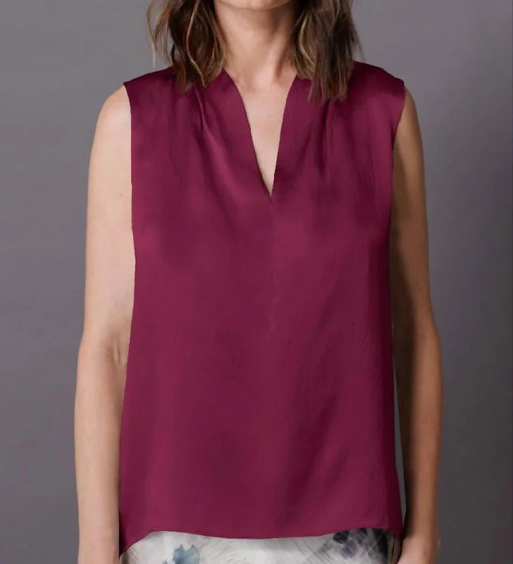 Feminine Style Promotions To Shell Top In Currant