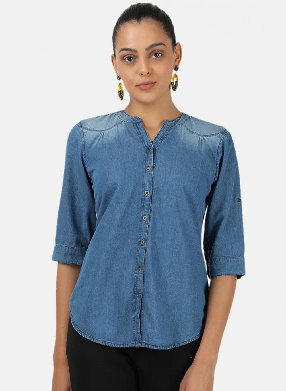 Clearance Event Womens Blue Light Wash Top